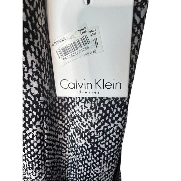 Calvin Klein sleeveless black and white print women's dress size 14 NWT - Picture 13 of 14